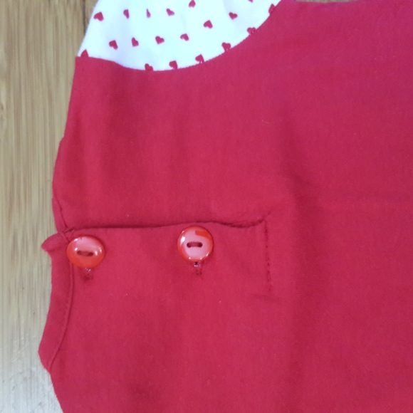 Ricrac and Ruffles Love Letters Valentine's Day girls long sleeved romper - Picture 4 of 9